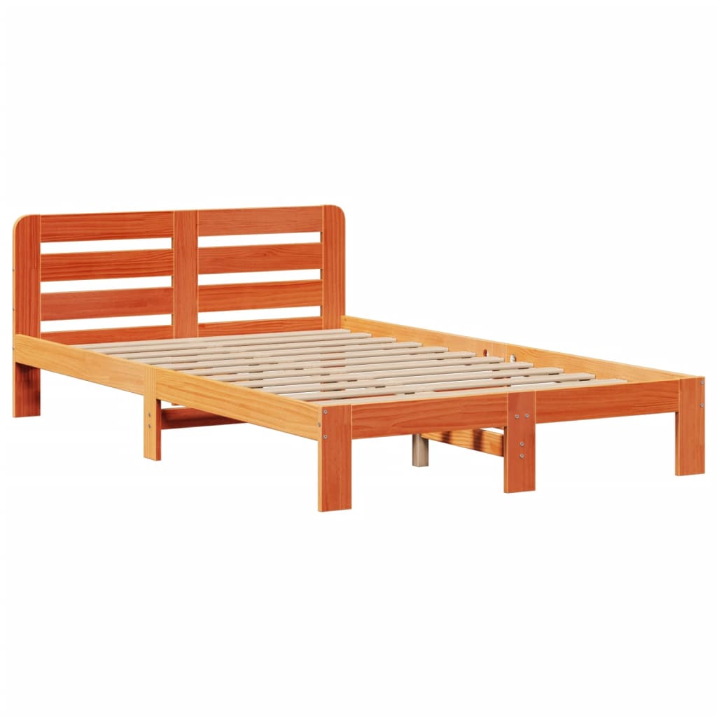 Bookcase Bed without Mattress Wax Brown 120x200 cm Solid Wood Pine