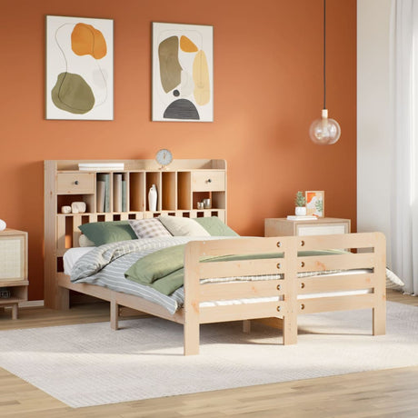 Bookcase Bed Without Mattress Solid Wood Pine