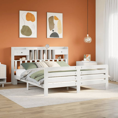 Bookcase Bed Without Mattress Solid Wood Pine