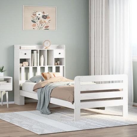 Bookcase Bed Without Mattress Solid Wood Pine