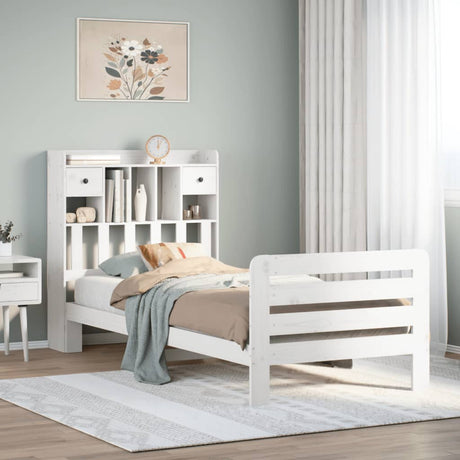 Bookcase Bed Without Mattress Solid Wood Pine