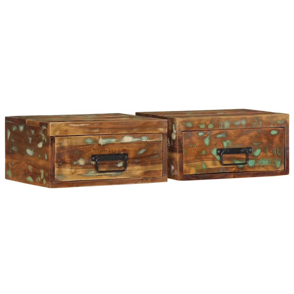 Wall-Mounted Bedside Cabinets 2 Pcs Solid Wood Acacia