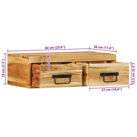 Wall-Mounted Tv Cabinet Solid Wood Acacia
