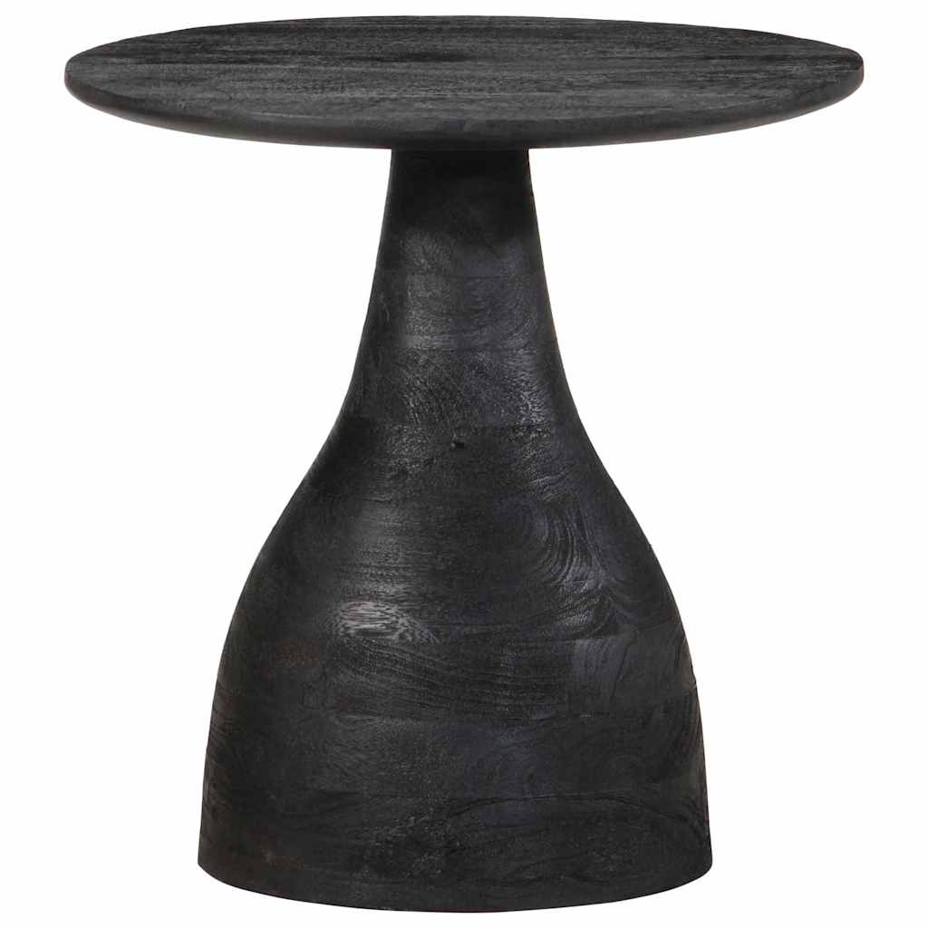 Side Table Black Ø40x40 cm Solid Wood Mango