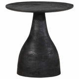 Side Table Black Ø40x40 cm Solid Wood Mango