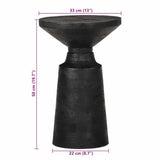 Side Table Black Ø33x50 cm Solid Wood Mango