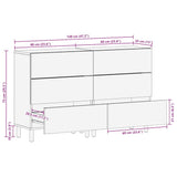 Sideboards 2 Pcs Solid Wood Mango