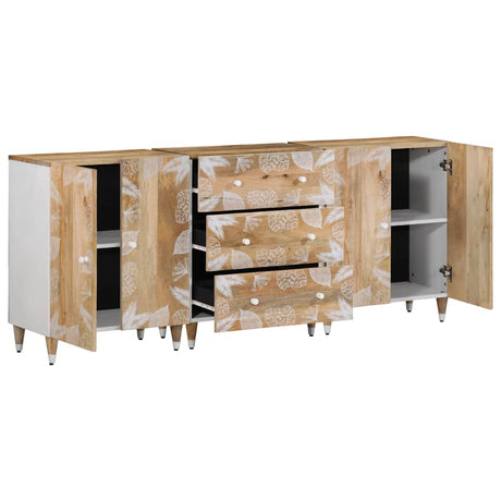 Sideboards 3 Pcs 60X33.5X75 Cm Solid Wood Mango