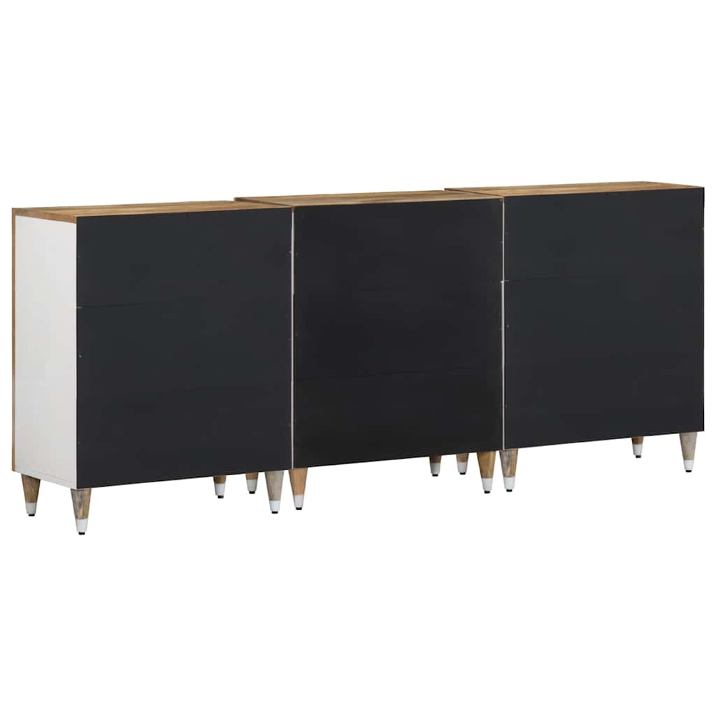 Sideboards 3 Pcs 60X33.5X75 Cm Solid Wood Mango