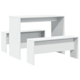 3 Piece Dining Table And Bench Set Engineered Wood