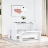 3 Piece Dining Table And Bench Set Engineered Wood