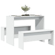 3 Piece Dining Table And Bench Set Engineered Wood