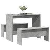 3 Piece Dining Table And Bench Set Engineered Wood
