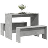 3 Piece Dining Table And Bench Set Engineered Wood