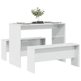 3 Piece Dining Table And Bench Set Engineered Wood