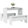3 Piece Dining Table And Bench Set Engineered Wood