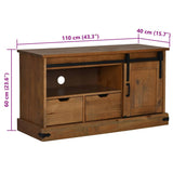 Tv Cabinet Halden With Sliding Door 110X40X60 Cm Solid Wood