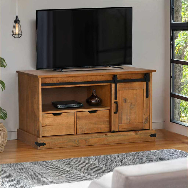 Tv Cabinet Halden With Sliding Door 110X40X60 Cm Solid Wood