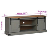 Tv Cabinet Halden 2 Sliding Doors 150X40X60 Cm Solid Wood