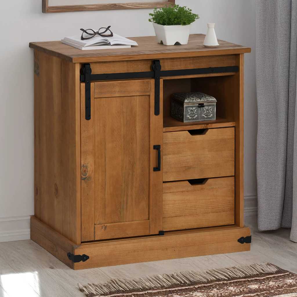 Sideboard Halden With Sliding Door 80X40X80 Cm Solid Wood