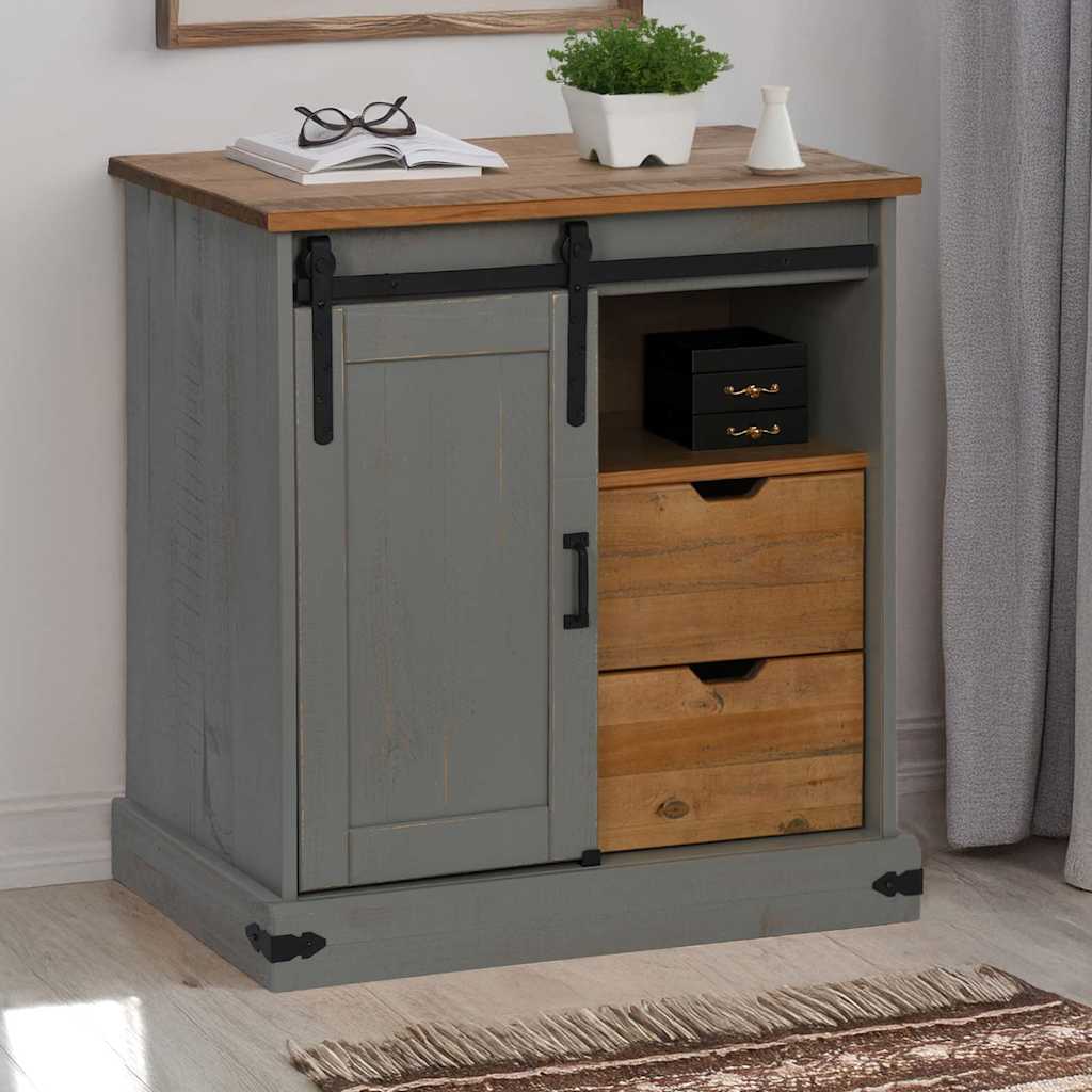 Sideboard Halden With Sliding Door 80X40X80 Cm Solid Wood