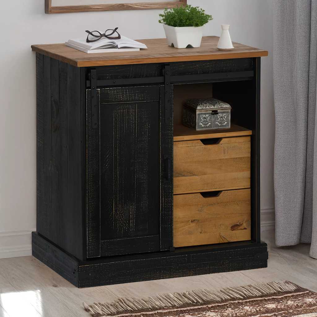 Sideboard Halden With Sliding Door 80X40X80 Cm Solid Wood