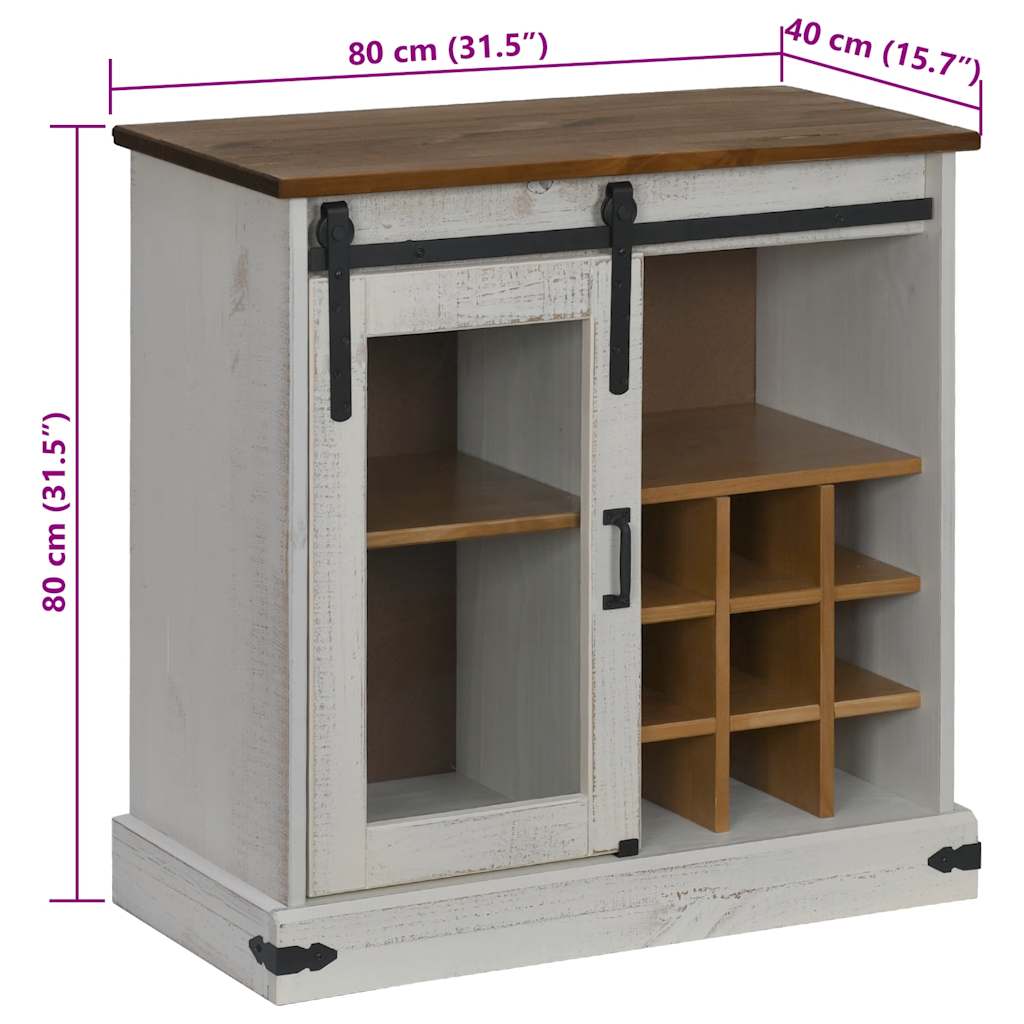Sideboard Halden With Sliding Door 80X40X80 Cm Solid Wood
