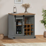 Sideboard Halden With Sliding Door 80X40X80 Cm Solid Wood