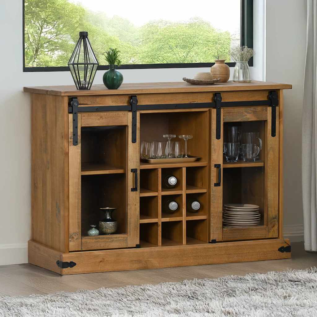 Sideboard Halden 2 Sliding Doors 112X40X80 Cm Solid Wood