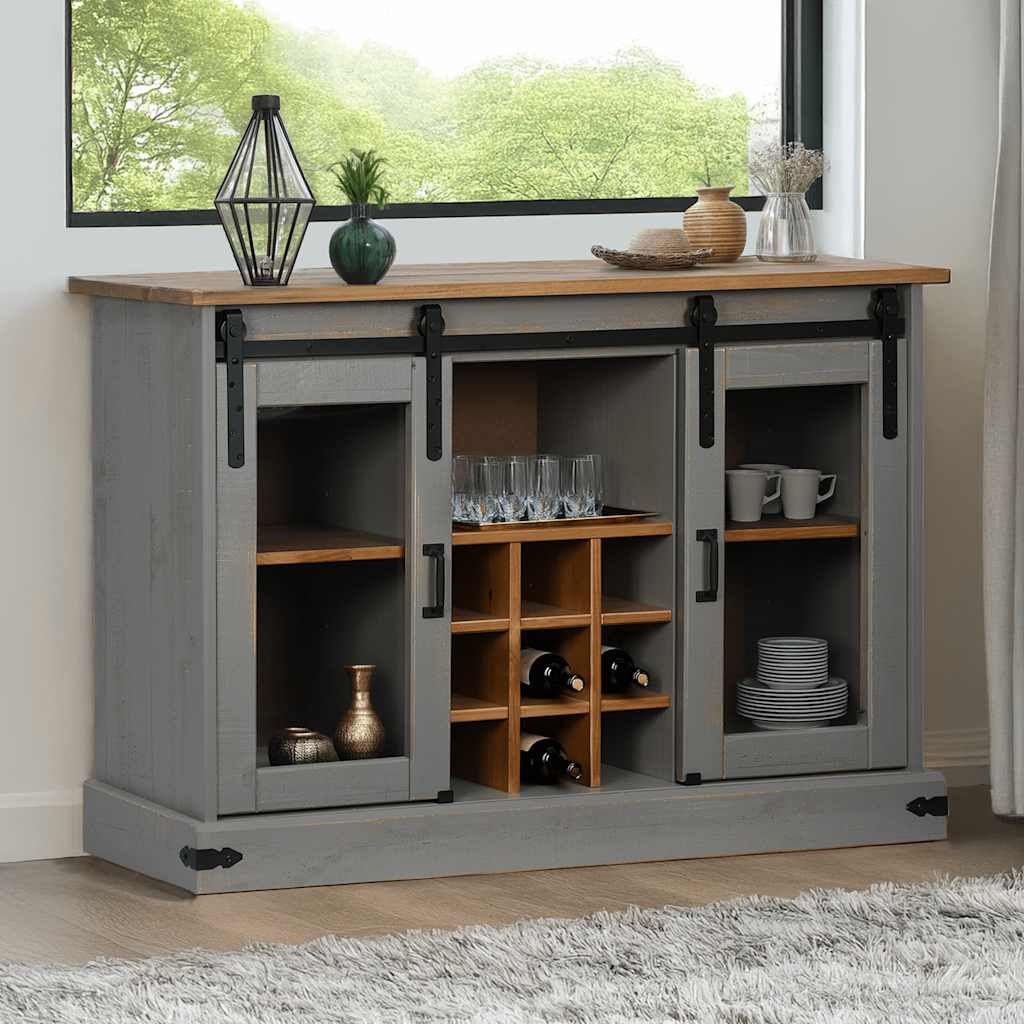 Sideboard Halden 2 Sliding Doors 112X40X80 Cm Solid Wood