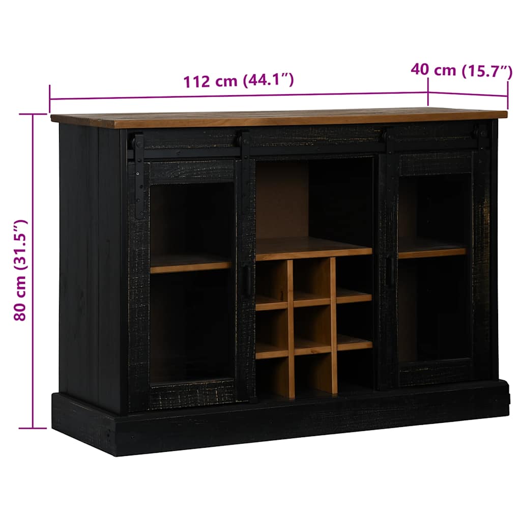 Sideboard Halden 2 Sliding Doors 112X40X80 Cm Solid Wood