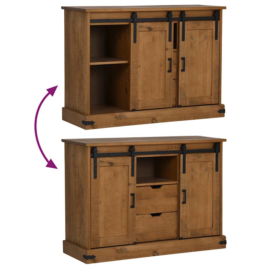 Sideboard Halden 2 Sliding Doors 112X40X80 Cm Solid Wood