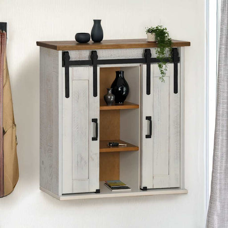 Hanging Cabinet Halden 2 Sliding Doors 75X22.5X70 Cm Pine