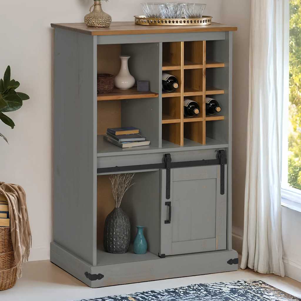 Wine Cabinet Halden With Wine Racks And Sliding Door Pine