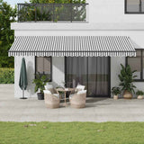 Manual Retractable Awning With Led Orange And Brown
