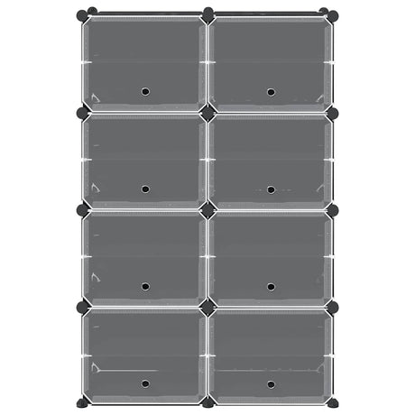 Storage Cube Organiser With 8 Cubes And Doors Black Pp