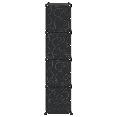 Storage Cube Organiser With 8 Cubes And Doors Black Pp