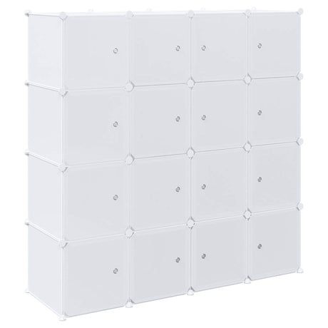 Storage Cube Organiser With 16 Cubes And Hanging Rods Pp