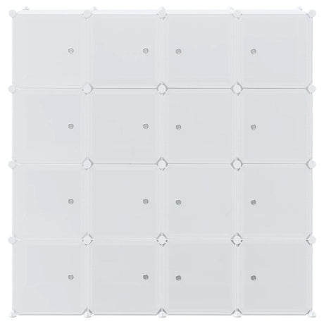 Storage Cube Organiser With 16 Cubes And Hanging Rods Pp