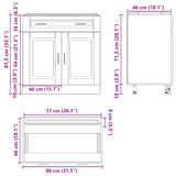 Kitchen Base Cabinet Porto Grey Sonoma Engineered Wood