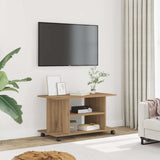 Tv Cabinet With Castors 80X40X45 Cm Engineered Wood