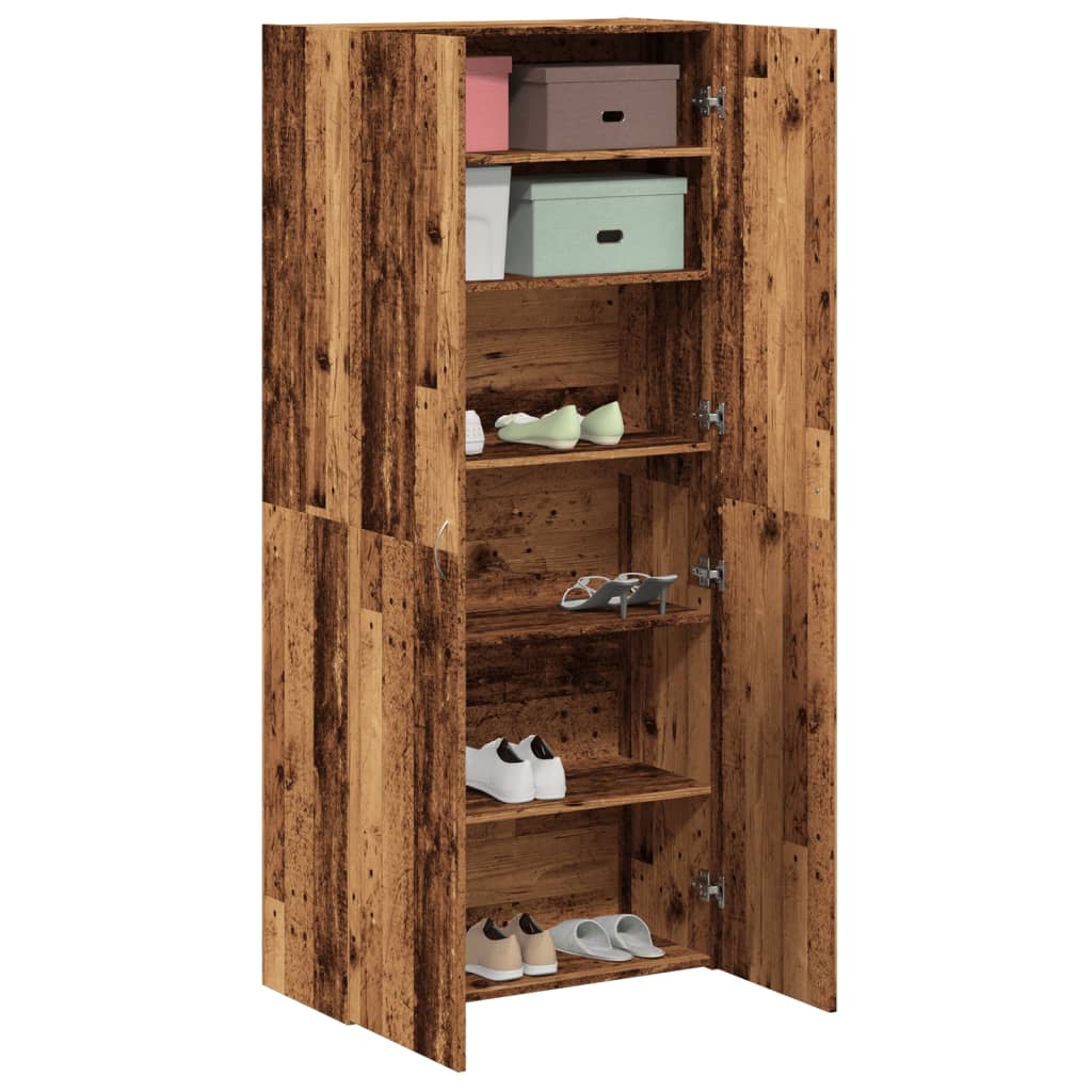 Shoe Cabinet 80X35.5X180 Cm Engineered Wood