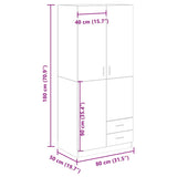 Wardrobe Artisian Oak 80X52X180 Cm Engineered Wood