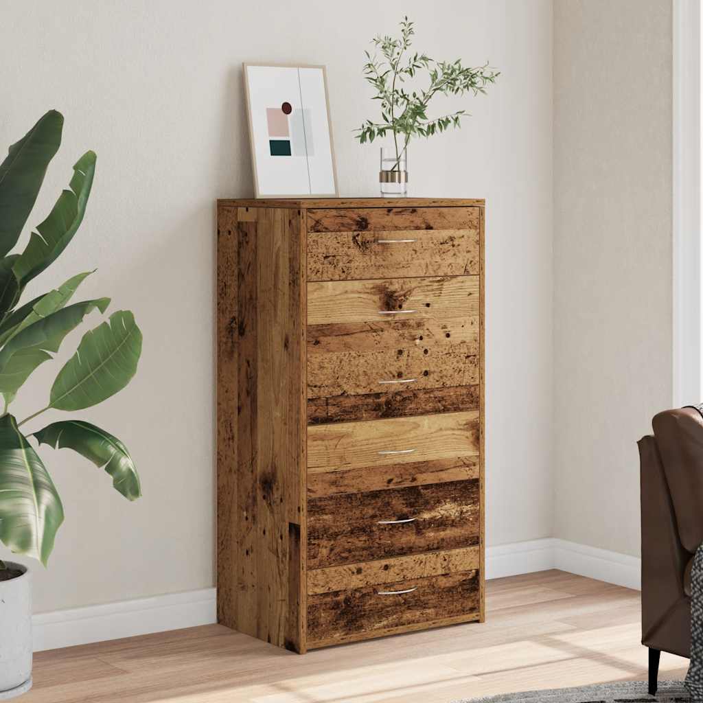Sideboard With 6 Drawers 50X34X96 Cm Engineered Wood