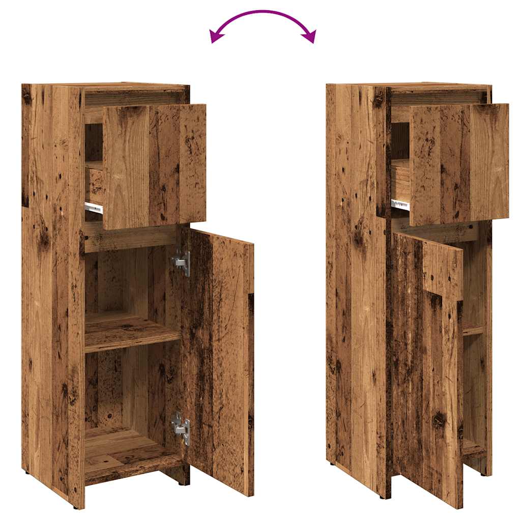 Bathroom Cabinet Old Wood 30x30x95 cm Engineered Wood