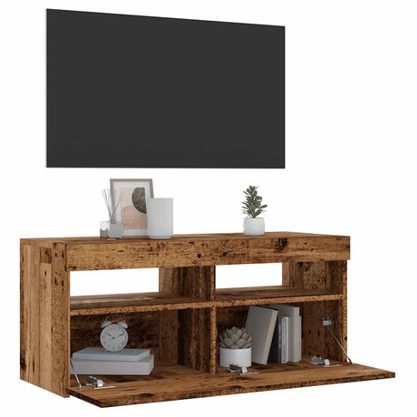 Tv Cabinet With Led Lights 60X35X40 Cm
