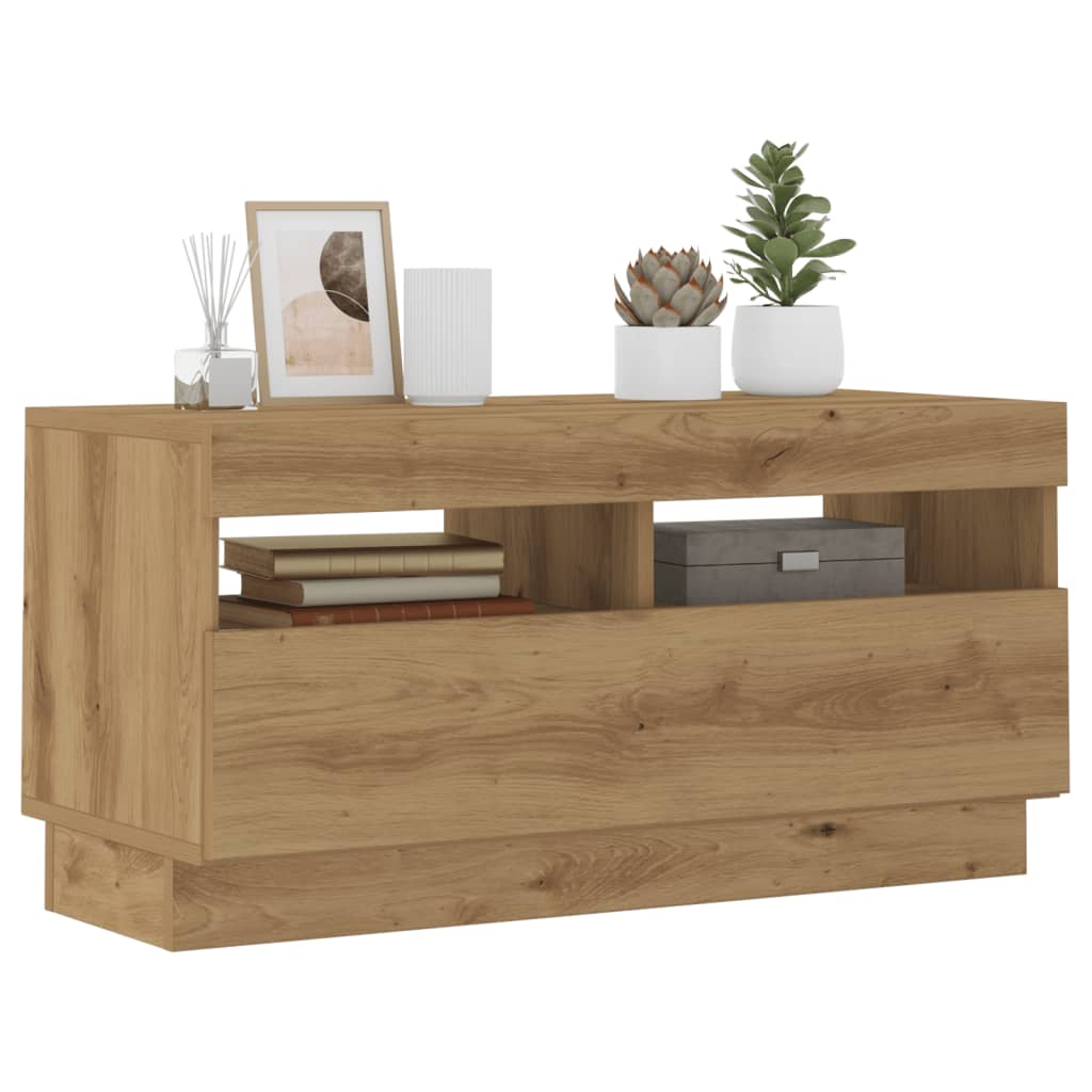 Tv Cabinet With Led Lights 80X35X40 Cm