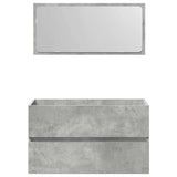 Bathroom Cabinet With Mirror Concrete Grey Engineered Wood