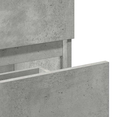 Bathroom Cabinet With Mirror Concrete Grey Engineered Wood