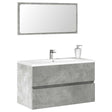 Bathroom Cabinet With Mirror Concrete Grey Engineered Wood